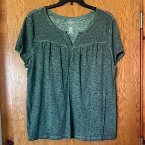 St. John's Bay Short Sleeve Knit Top in Green